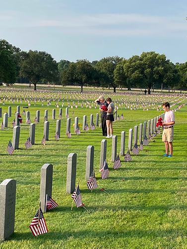 Cooper & Eloise at cemetery